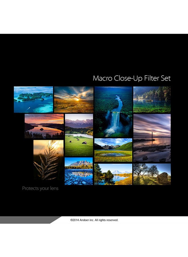 Macro Close-Up Lens Filter Set 6.7cm Black/Clear
