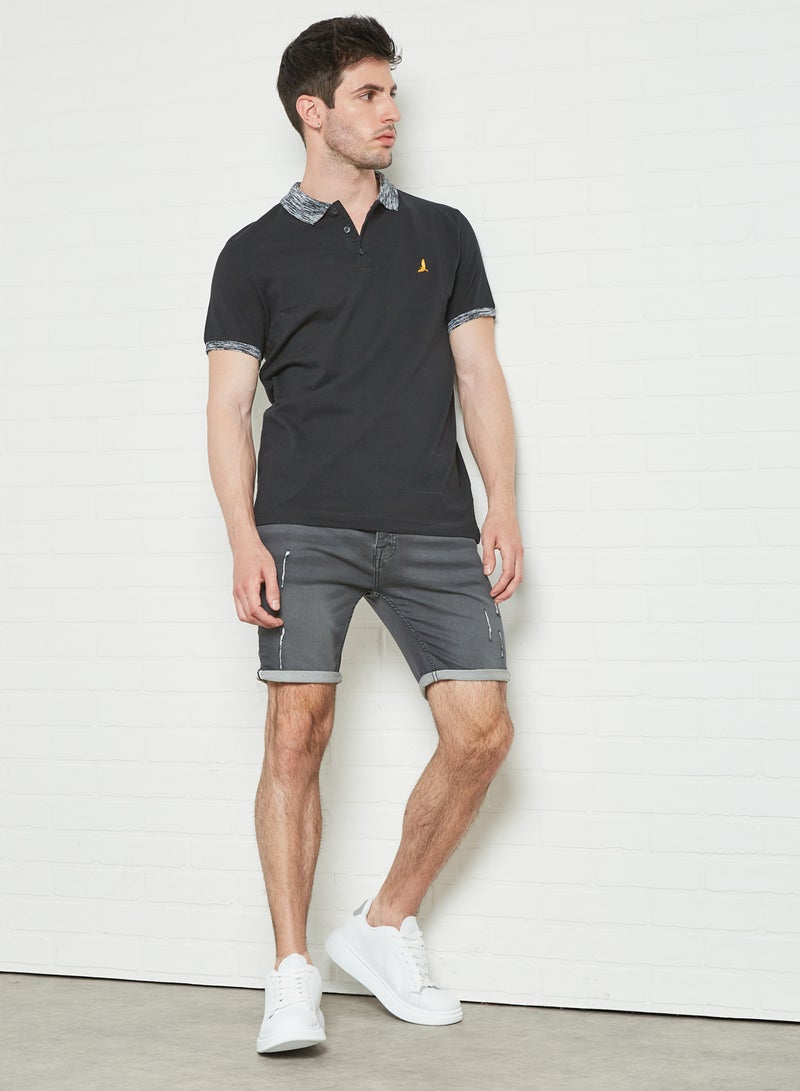 BRAVE SOUL - Washed Skinny Denim Shorts Charcoal Wash - Image 1