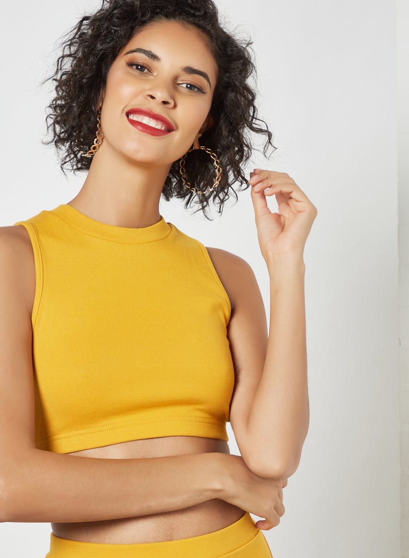 Solid Crop Top Yellow - v1618680970/N44534075V_3