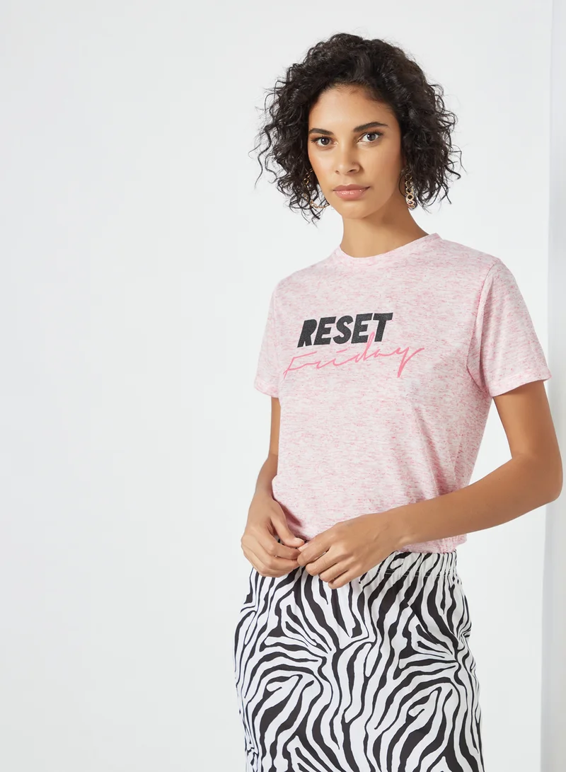 Sivvi x GenM Slogan Print T-Shirt Pink
