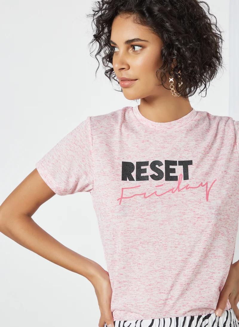 Sivvi x GenM Slogan Print T-Shirt Pink
