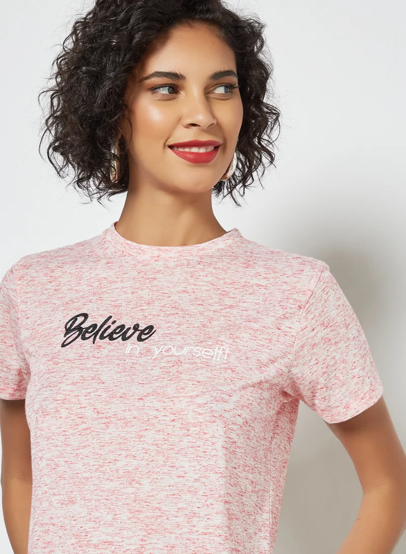 Sivvi x GenM Slogan Print T-Shirt Pink