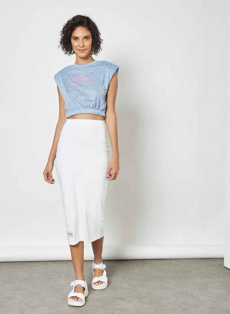 Sivvi x GenM Slogan Crop Top Blue