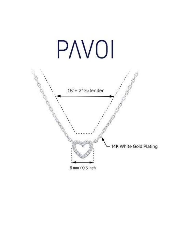 بافوا قلادة بدلاية قلب من الزركونيا المكعبة - Image 3