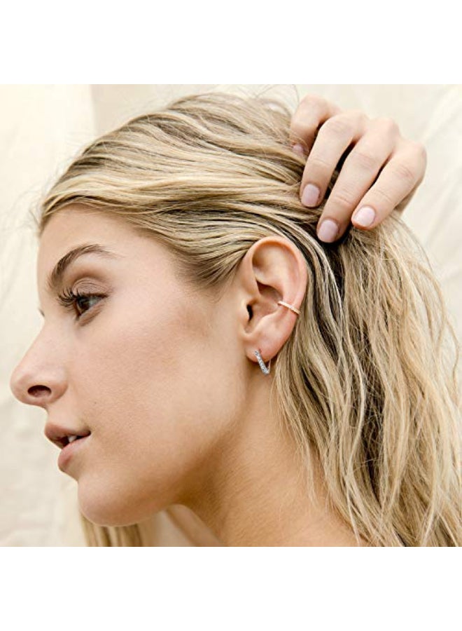 بافوا أقراط هوجي حلقية على شكل حرف V - Image 2