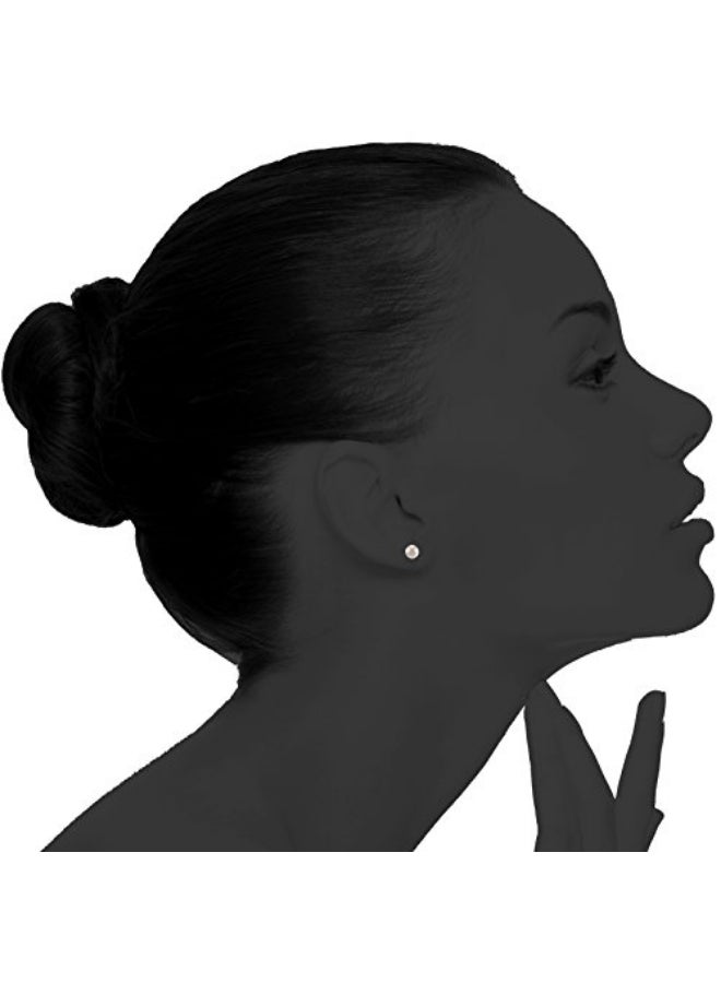 بافوا أقراط كبس مرصعة باللؤلؤ على شكل زر - Image 2