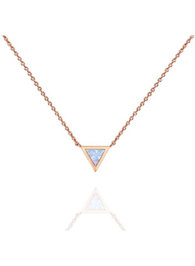 بافوا قلادة مرصعة بالأوبال بتصميم مثلث - Image 1