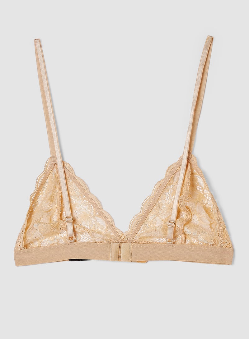 trendyol - Lace Triangle Bralette Beige - Image 1