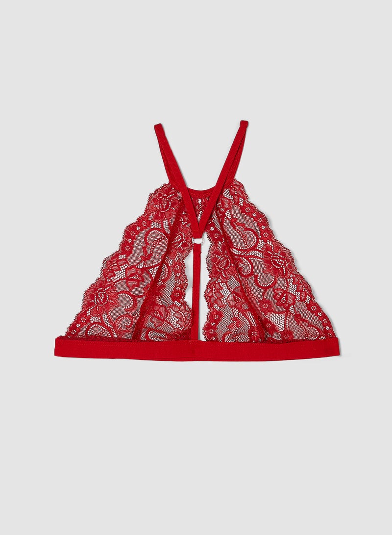 trendyol - Lace Bralette Burgundy - Image 1