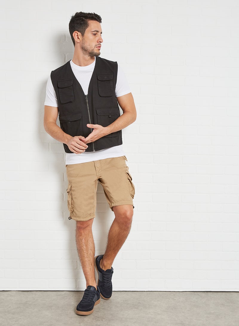 BRAVE SOUL Utility Gilet Black  - Image 3