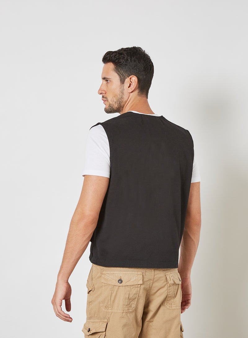 BRAVE SOUL Utility Gilet Black  - Image 2