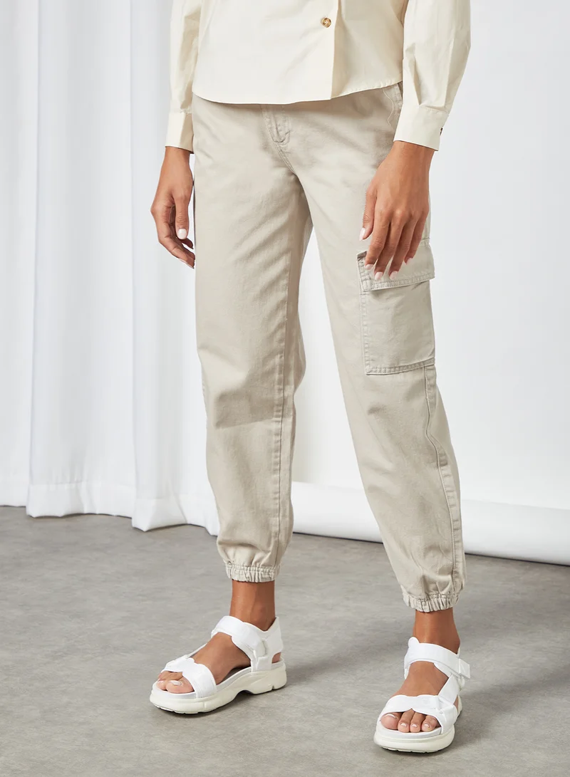 trendyol High-Waist Cuffed Jeans