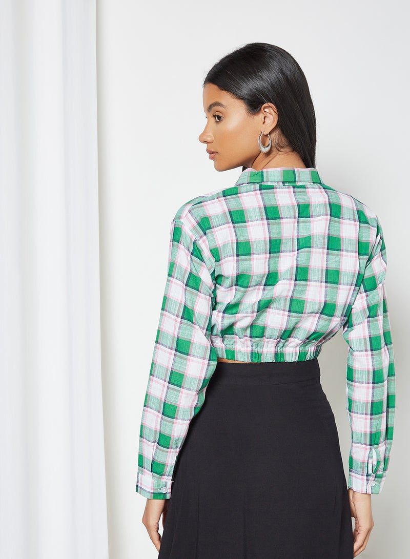 trendyol - Zipper Cropped Shirt Multicolor - Image 1