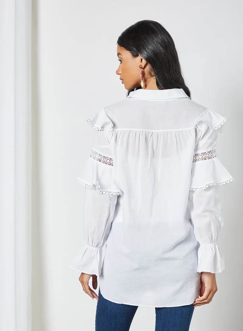 trendyol Lace Panel Shirt