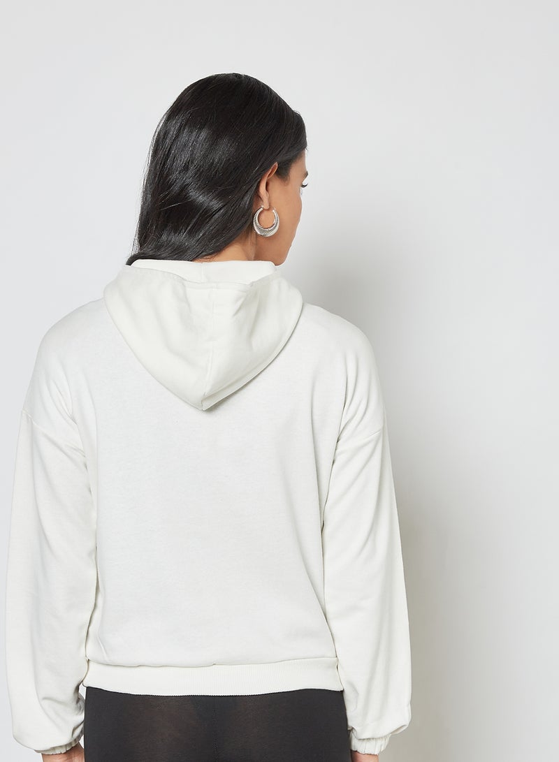 trendyol - Half-Zip Hoodie Ecru - Image 1