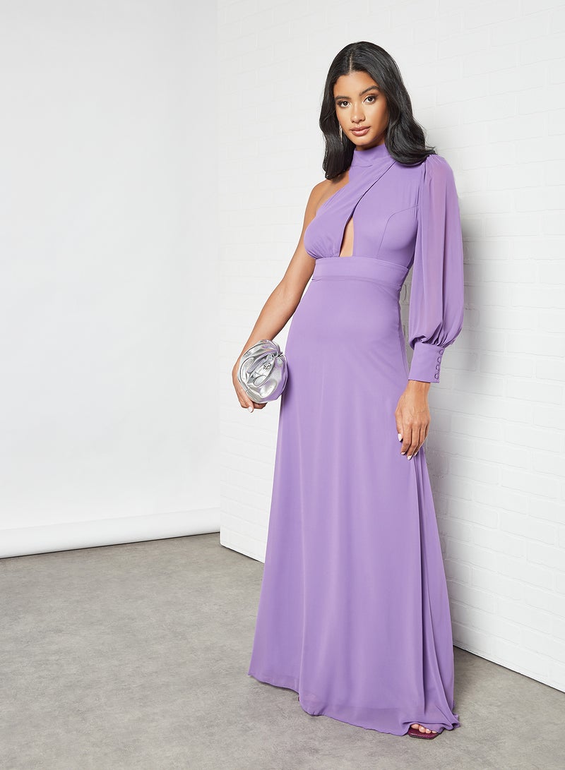 trendyol - Cut-Out Detail Maxi Dress Purple - Image 1