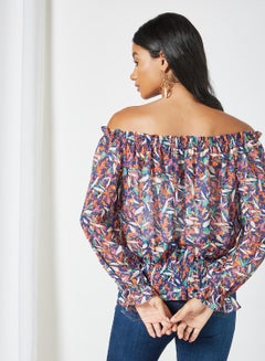 trendyol Printed Off-Shoulder Top Multicolour  - Image 2