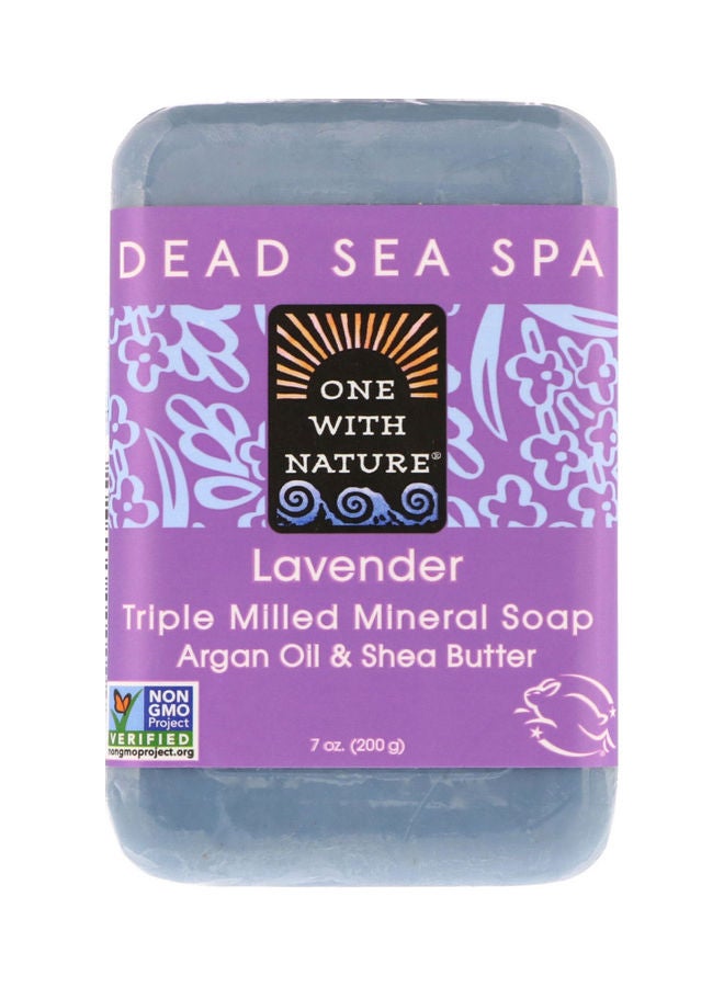 One With Nature Organics Triple Milled Mineral Soap Bar Purple 200grams 