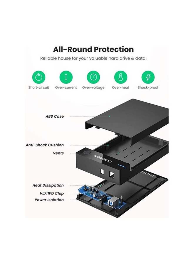 Ugreen - External Hard Drive Enclosure Black - Image 1