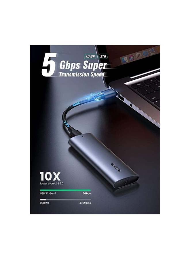 Ugreen M.2 SATA SSD Enclosure USB 3.1 Gen 2 to M2 NGFF to M.2 M+B B-Key Caddy 2280 2260 2242 2230 Thunderbolt 3 External Drive Reader WD Blue 3D GREEN Samsung 860 EVO Silver  - Image 3