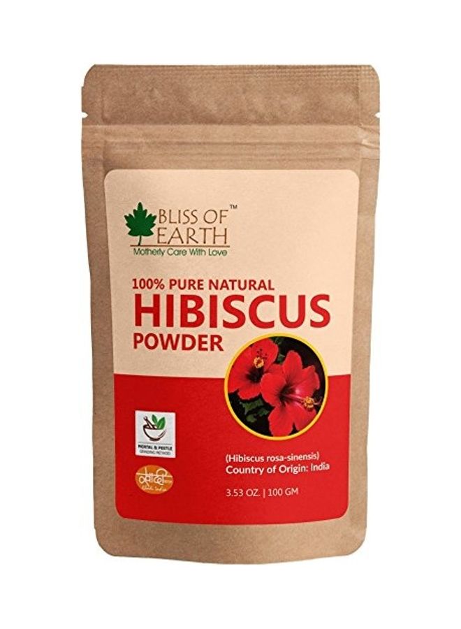 BLISS OF EARTH - 100% Pure and Natural Hibiscus Powder For Thick and Strong Hair 100grams - Image 1