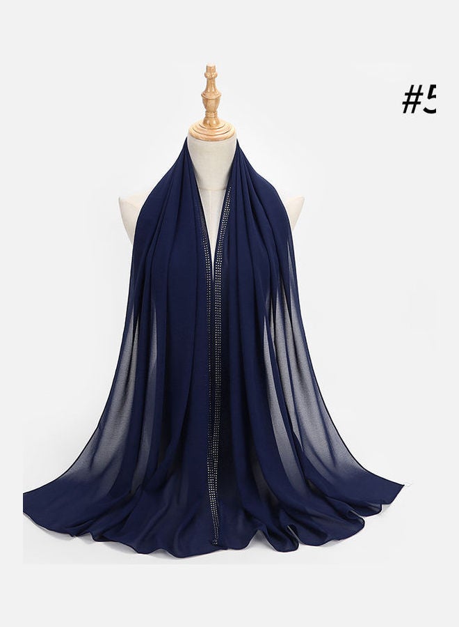 وشاح شيفون مزين بأحجار الراين أزرق