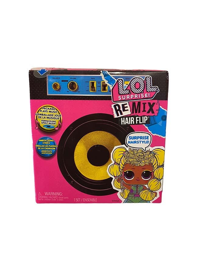 L.O.L. SURPRISE! Remix Hairflip Tots, Surprise Hairstyle-  15 Surprises with Hair Reveal and Music 12.7x12.7x11.76cm - Image 1