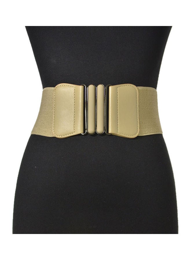 Generic - Casual Ellastic Waist Belt Beige - Image 1