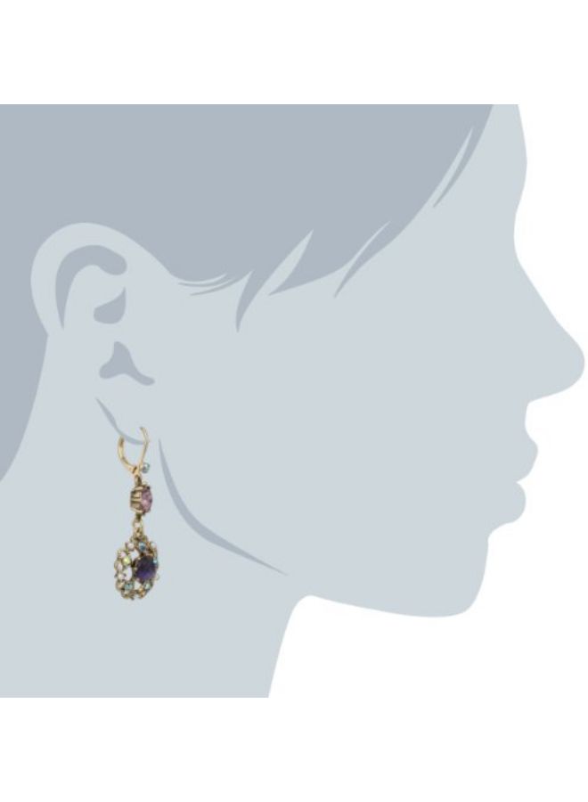 Betsey Johnson - Carved Flower Medallion Dangle Earrings - Image 1