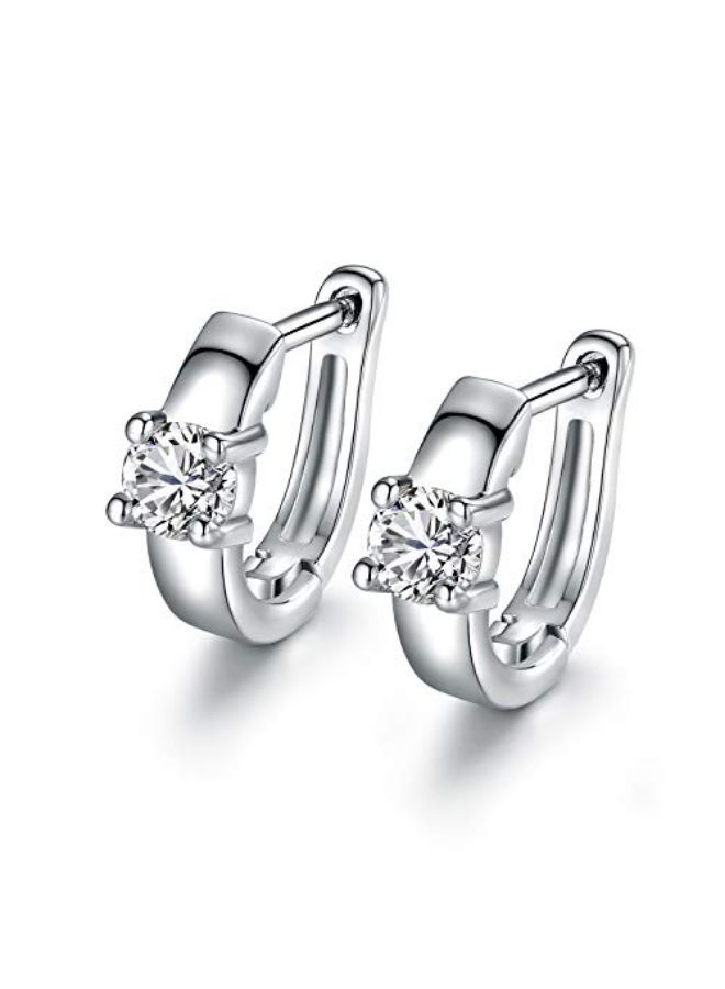 Barzel Cubic Zirconia Huggie Cuff Earrings - Image 2