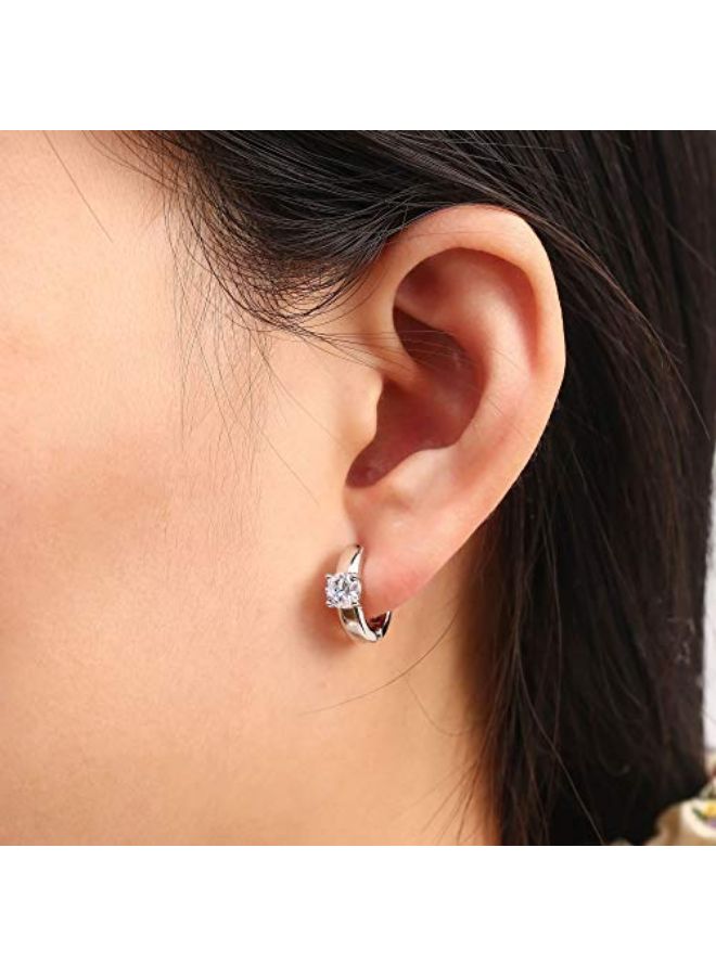 Barzel Cubic Zirconia Huggie Cuff Earrings - Image 3