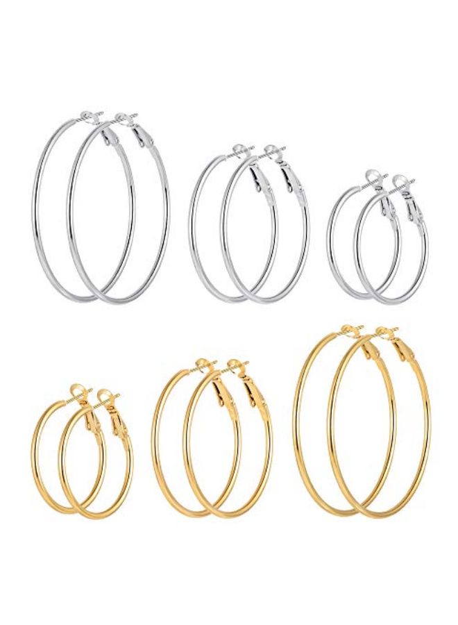 Cuicanstar 6 Pairs Of Stainless Steel Hoops - Image 1