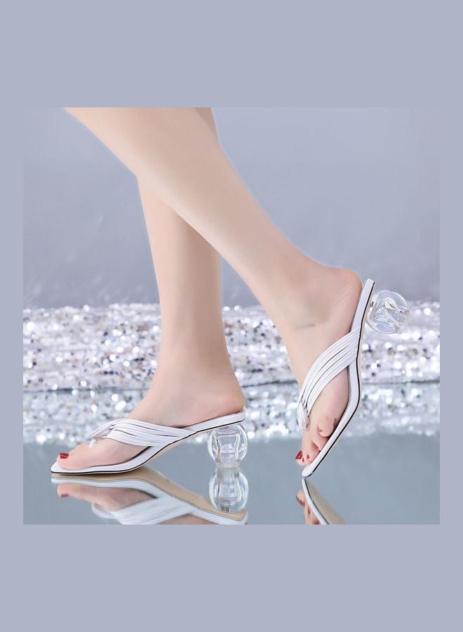 Elegant Heel Sandals White  - Image 2