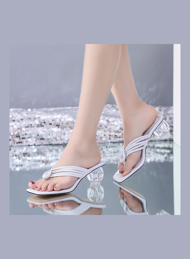 Elegant Heel Sandals White  - Image 4