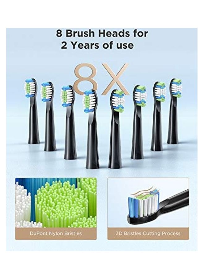 Fairywill Sonic Electric Toothbrush Set Black/White/Green - Image 3