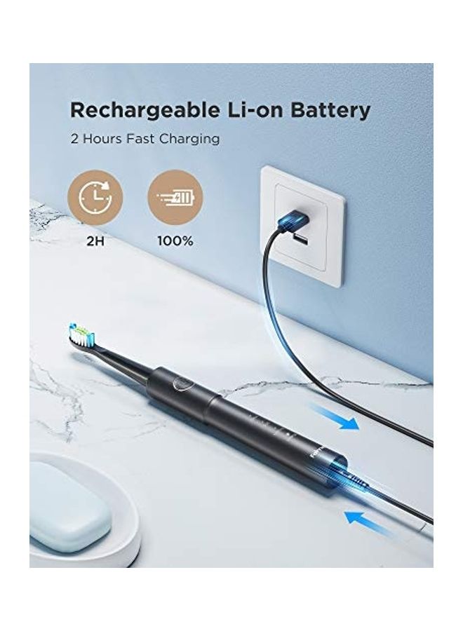 Fairywill Sonic Electric Toothbrush Set Black/White/Green - Image 2