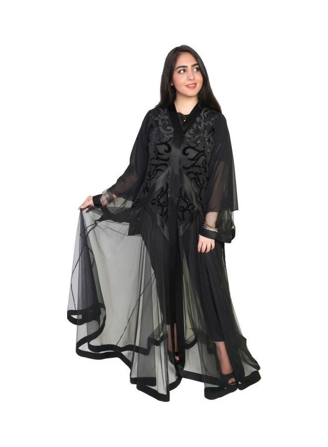 عباية كاجوال مريحة وعصرية أسود  - Image 1