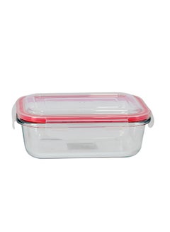 DELCASA Rectangular Glass Air Tight Container Red/Clear  - Image 1
