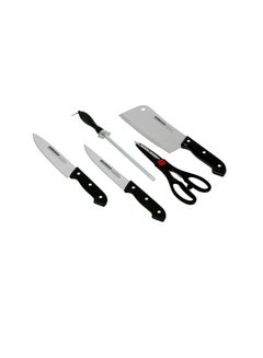 DELCASA 5-Piece Knife Set With Wooden Cutting Board Multicolour 3.6x22.3cm  - Image 2