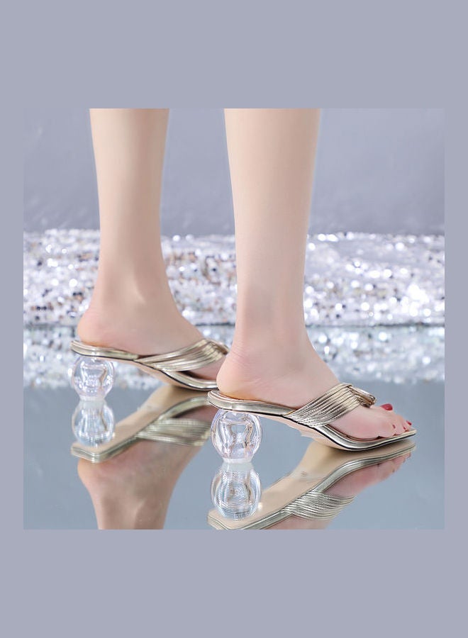 Elegant Heel Sandals Gold  - Image 2