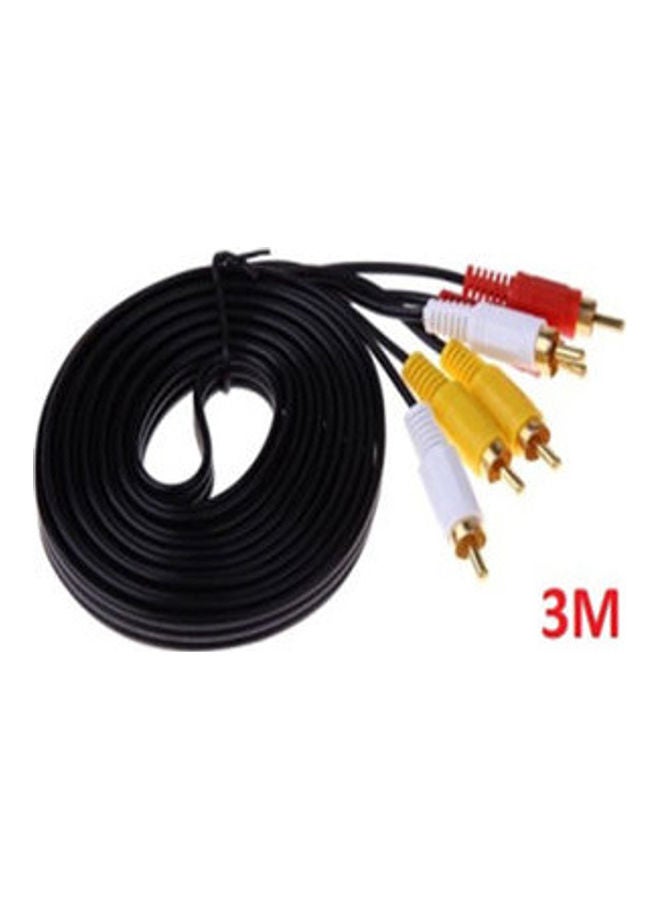 كيندكس كابل RCA 3 × 3 من ذكر إلى ذكر (كابل ستيريو للصوت والفيديو من مواد مؤلفة) أسود - Image 1