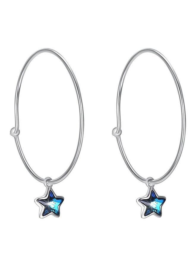 Generic - 925 Sterling Silver Crystal Hoops - Image 1