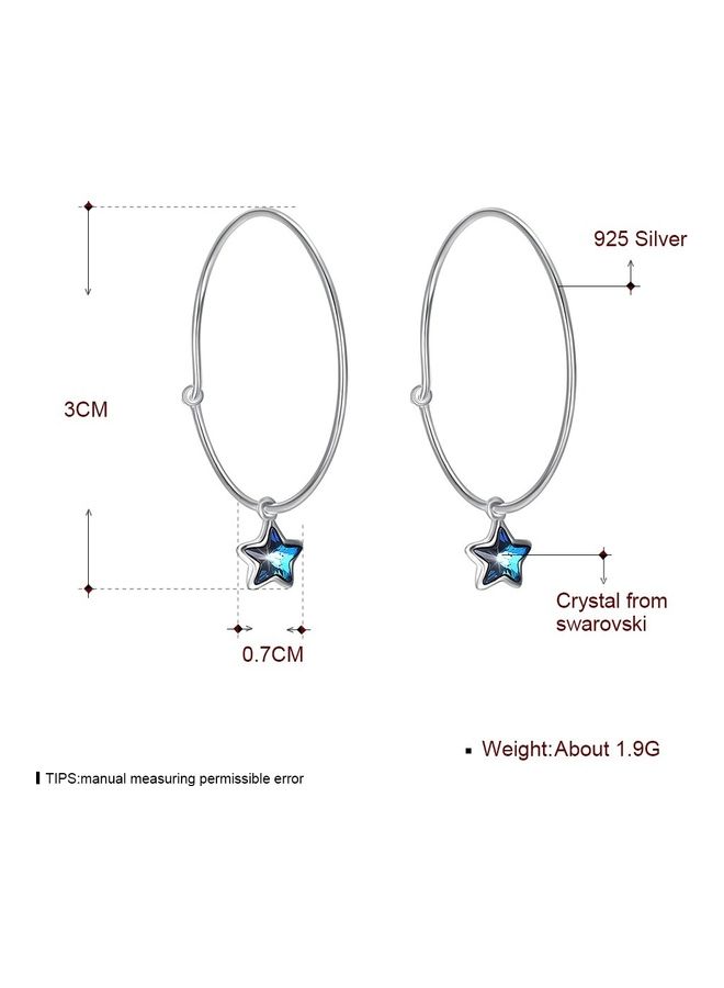 Generic - 925 Sterling Silver Crystal Hoops - Image 1