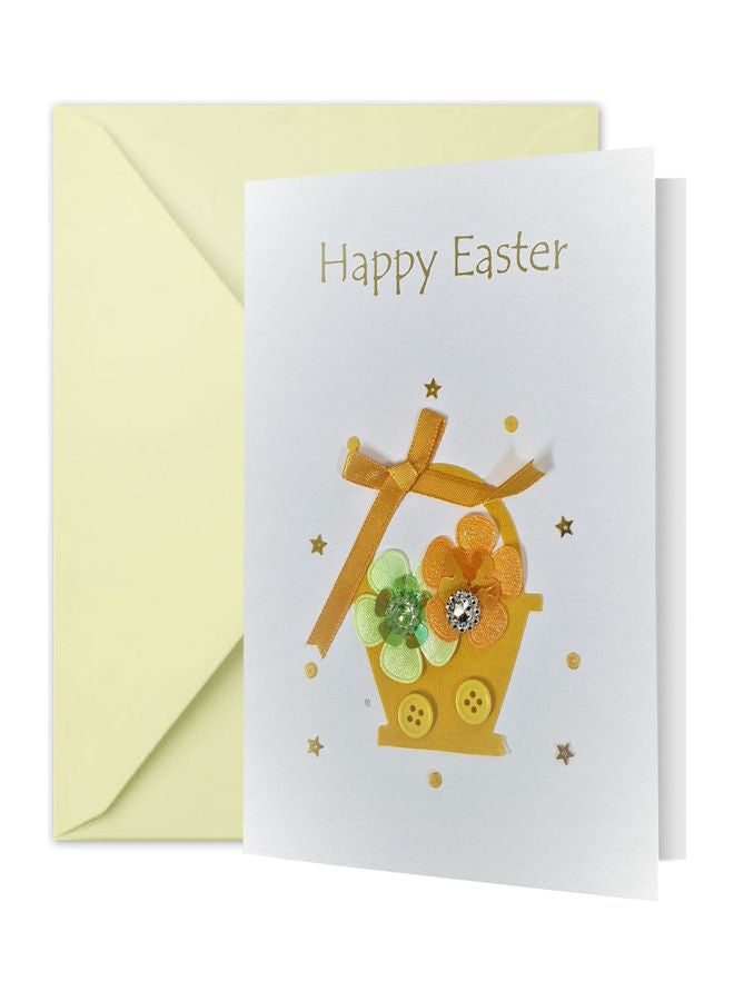 بطاقة تهنئة بطبعة عبارة "Happy Easter" مع مغلف - v1618744252/N46615330A_1