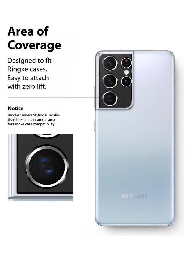 Ringke Aluminium Frame Camera Lens Protector Compatible with Samsung Galaxy S21 Ultra Black - Image 2