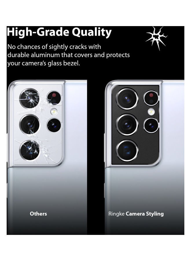 Ringke Aluminium Frame Camera Lens Protector Compatible with Samsung Galaxy S21 Ultra Black - Image 3