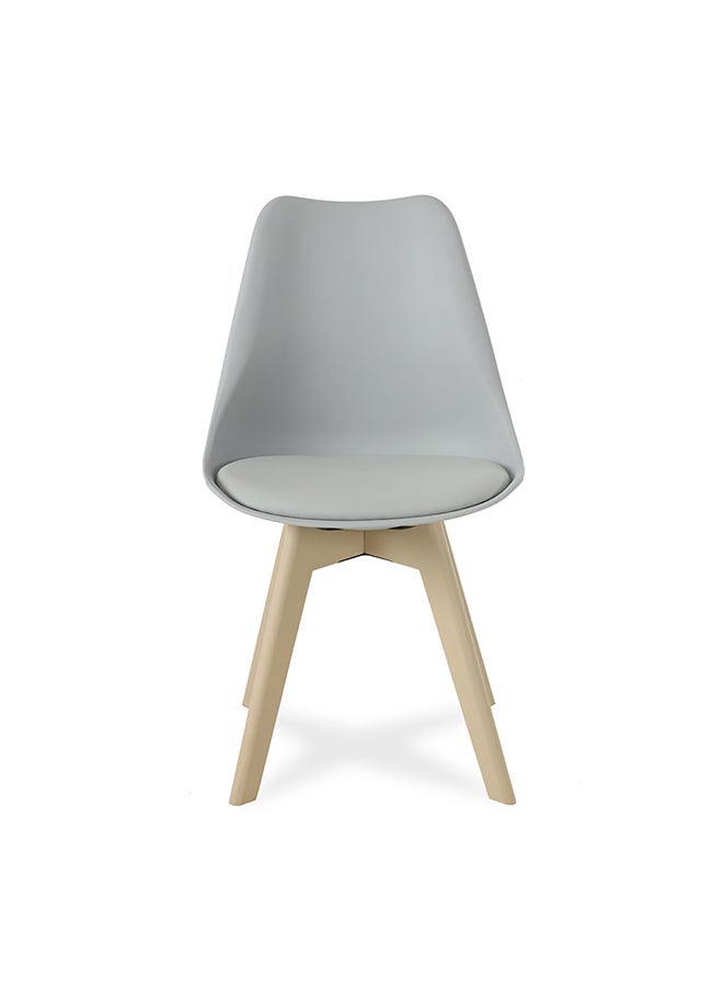 homes r us - Fraser Dining Chair Grey/Beige 52x48.5x82cm - Image 1