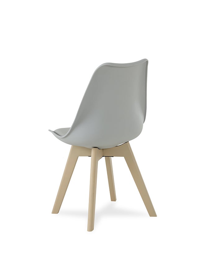 homes r us - Fraser Dining Chair Grey/Beige 52x48.5x82cm - Image 1