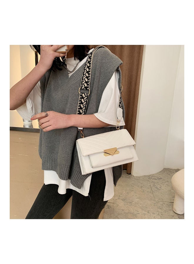 Quilted Design Crossbody Bag White  - Image 5