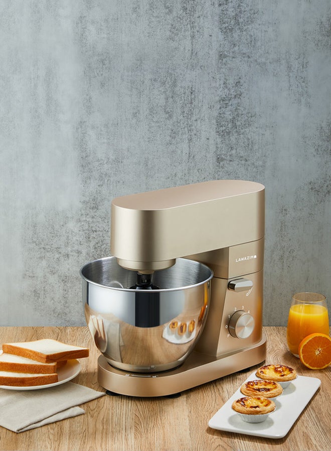 LAWAZIM Electric Dough Stand Mixer With Bowl 5.5 L 1200 W 05-2160-01 Gold  - Image 3